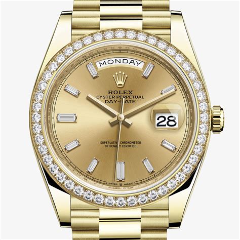 rolex women's day date gold|rolex day date 40mm price.